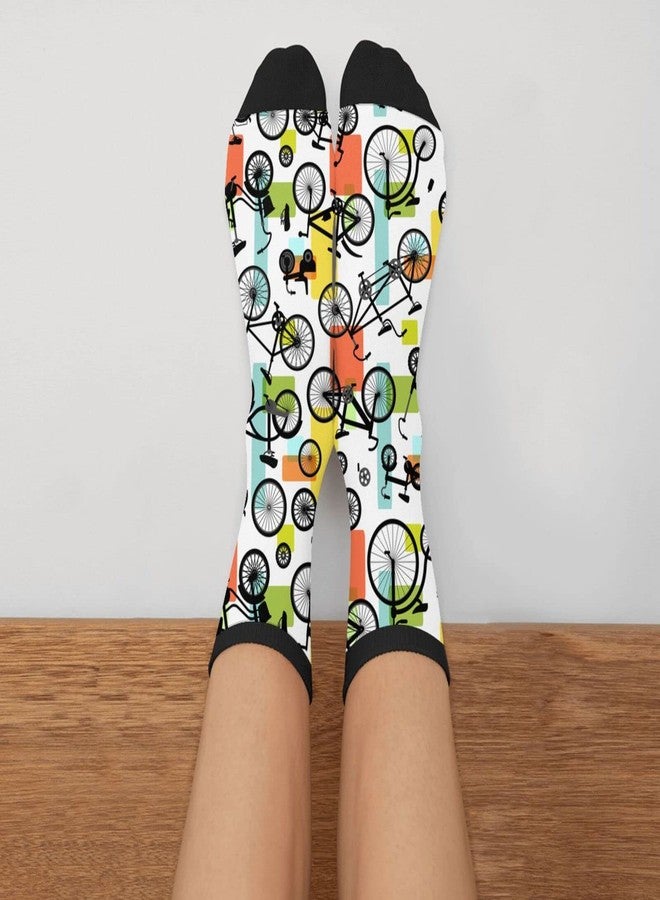 Giinly Bike Cycling Novelty Crew Socks Crazy Socks For Women & Men - Image 3
